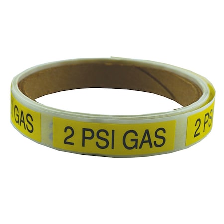 Jones Stephens Gas Line Marking Labels, 2 PSI GAS J40481
